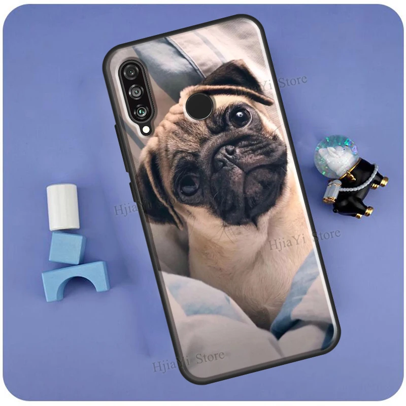 Cute Pug Dog Case For Huawei P50 Pro P20 P30 P40 Mate 20 Lite P Smart 2019 Nova 5T Honor 50 Lite 9X 8X