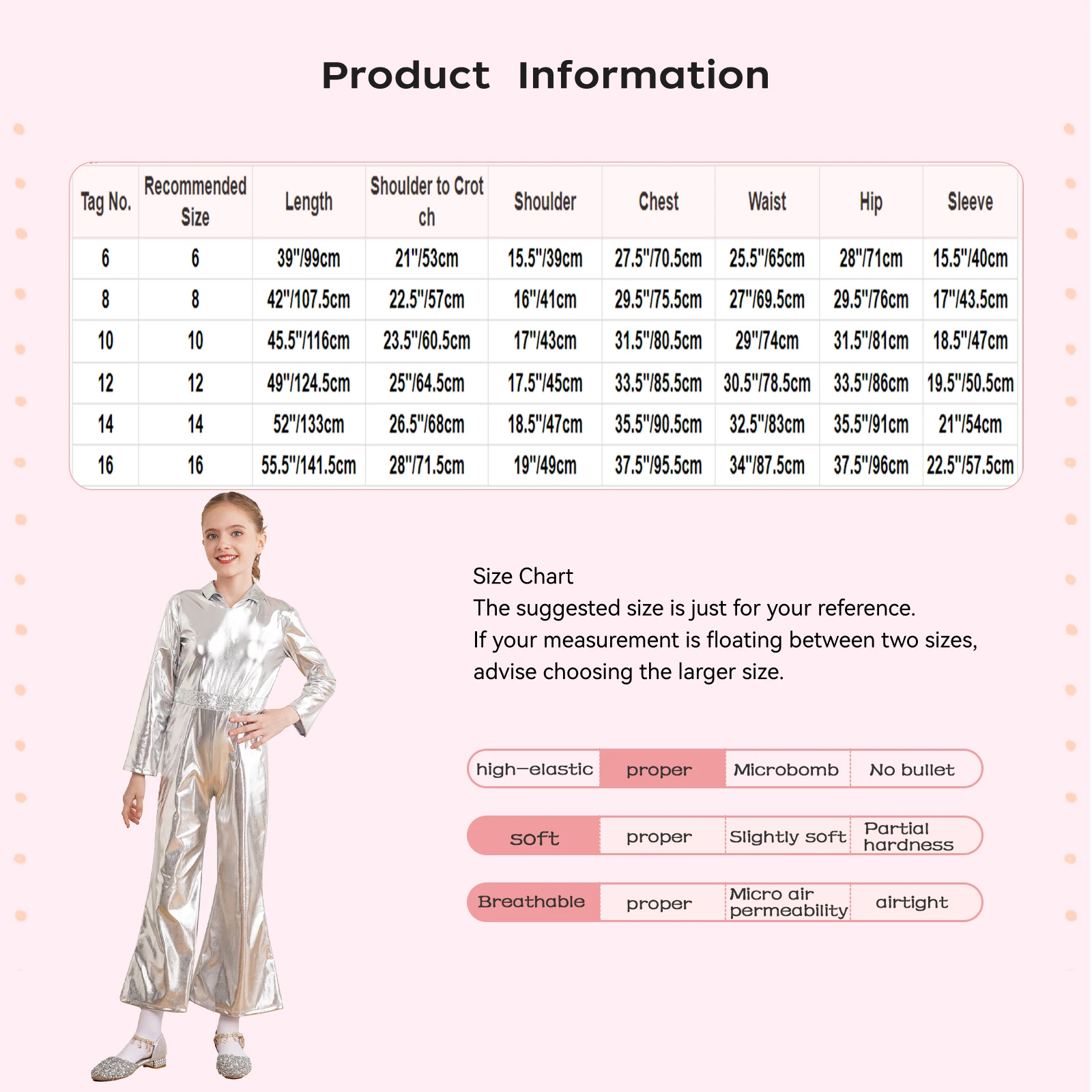 2023 Halloween Kids Boys Girls Disco Dance Jumpsuit Metallic Shiny Long Sleeve Bell-Bottomed Leotard Stage Performance Costumes