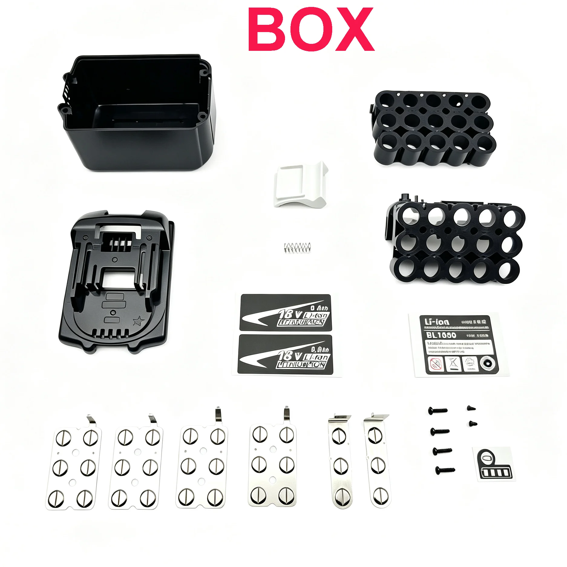 15X18650 Case BL1890B Lithium Ion Battery Case For Makita 18V Li-ion Battery Pack Box Top Bottom Shell LED Key Sticker Housings