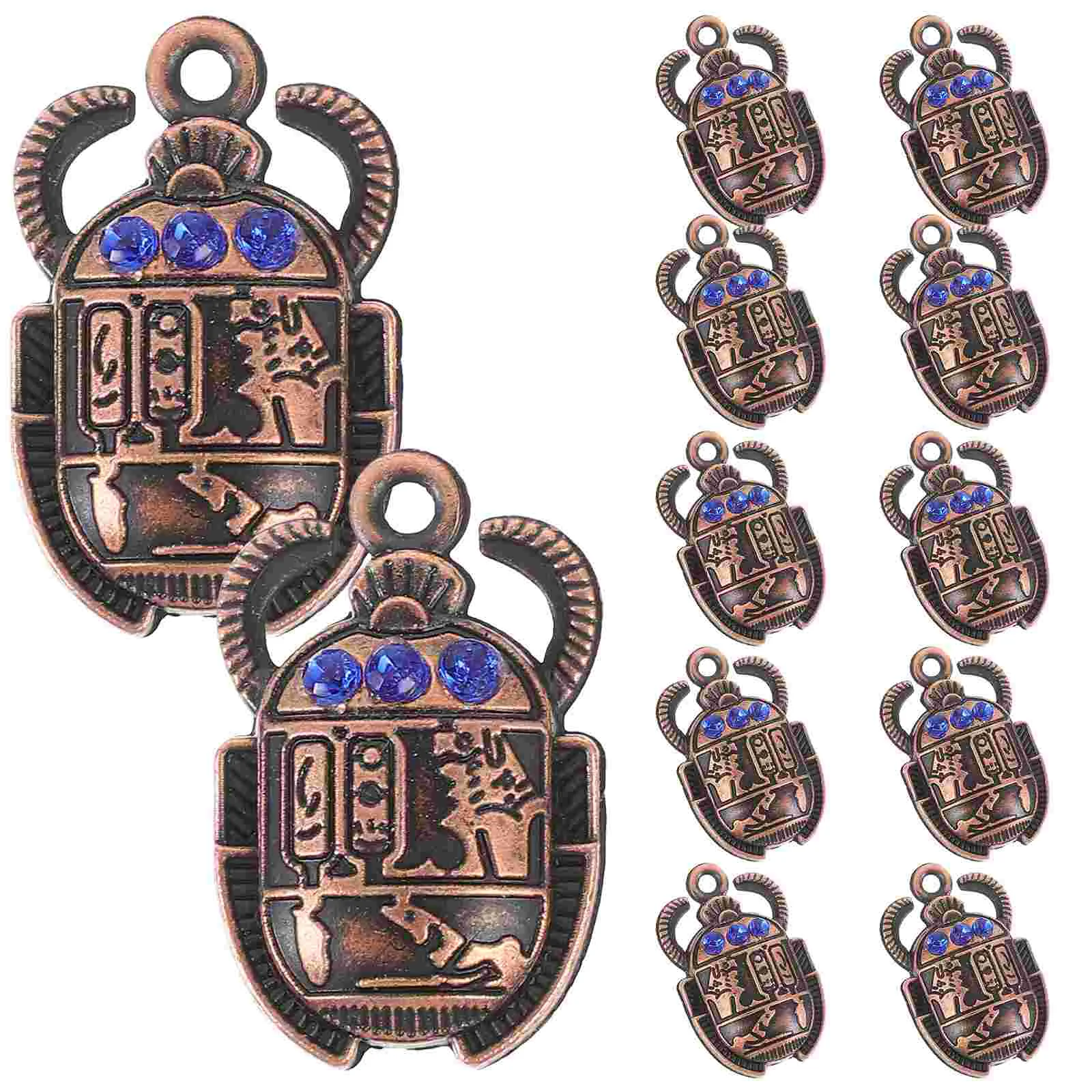 20 Pcs Necklace Beetle Charm Scarab Pendant Jewlery Metal Charms for Jewelry Making