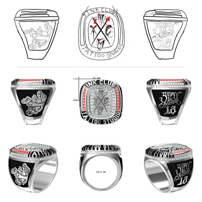 Customized Enterprise Commemorative Ring ，Company Employee Fashion Ring， Personalized Design ，Customizable Name