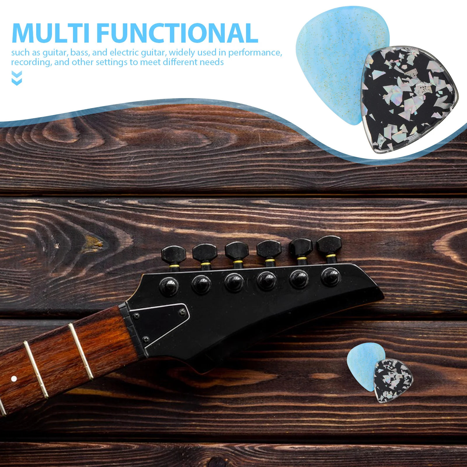 2 قطعة يختار الغيتار الراتنج سميكة دائم أنيق عدم الانزلاق مثالية لتسجيلات عروض القيثارات الكهربائية باس