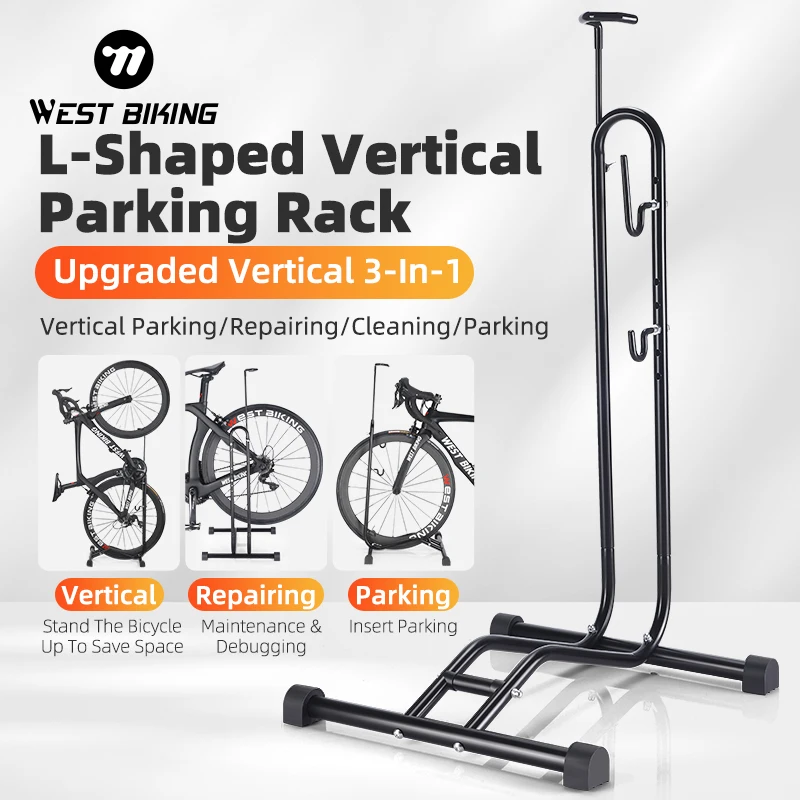 WEST BIKING Bike Repair Stand 3 in 1 Bicycle Floor Parking Rack Stand for Mountain Road Bicycle Maintenance Repair Tools