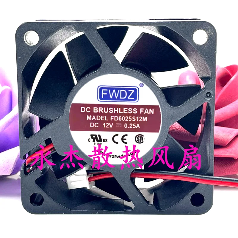 FWDZ FD6025S12M DC 12V 0.25A 60x60x25mm 2선 서버 냉각팬