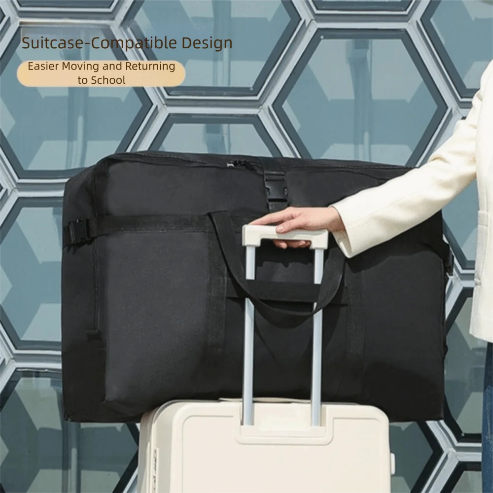 

Trendy Large Capacity Travel Duffle Bag Oxford Waterproof Travel Luggage Bag Handheld Folding Business Trip Messenger Bag Male