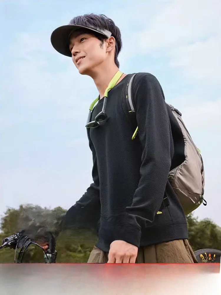 

Мужская футболка с длинным рукавом Banana Le, быстросохнущая, спортивная, стандартного кроя, с круглым вырезом, однотонная, дышащая, базовый слой