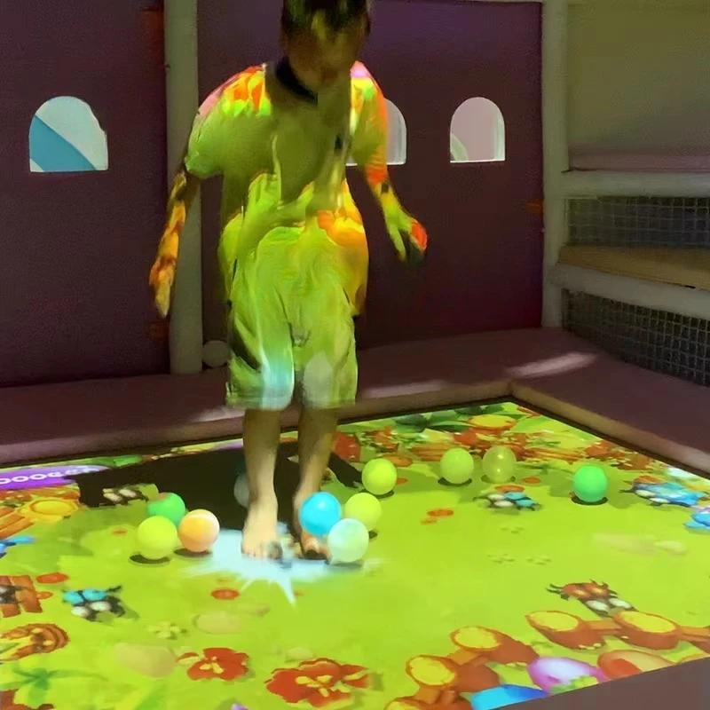 Kids AR Trampoline Floor Interactive Projection Games Children's Park Ball Pool Soft Playground for Play Games