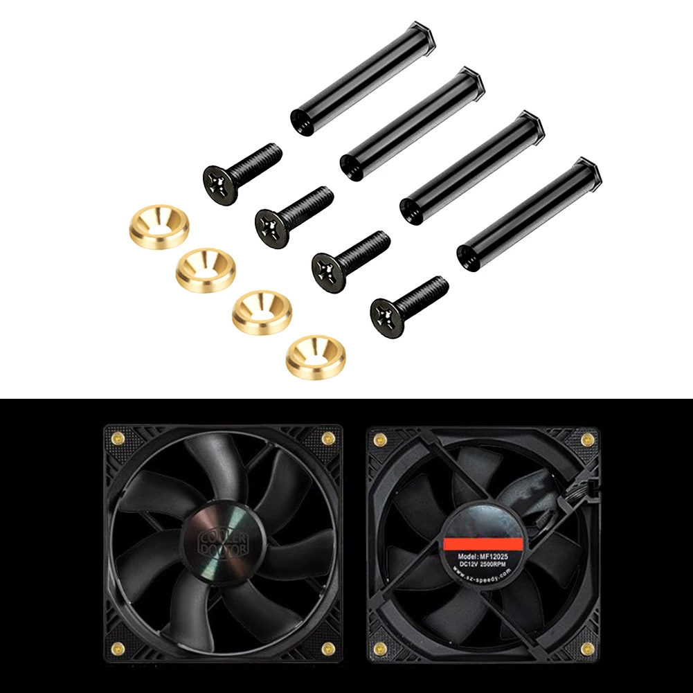 Strong Magnetic Attraction Screw Quiet Operation Computer Case Fan Screws Set Fixing Chassis Fan Magnetic Screw for PC Case Fan