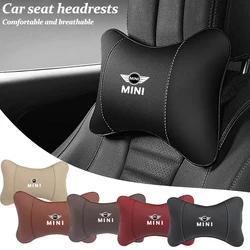 Leather Car Seat Headrest Memory Foam Comfort Neck Pillow Auto Interiors For Mini Cooper One JCW F54 F55 F56 F57 F60 R50 R52 R53