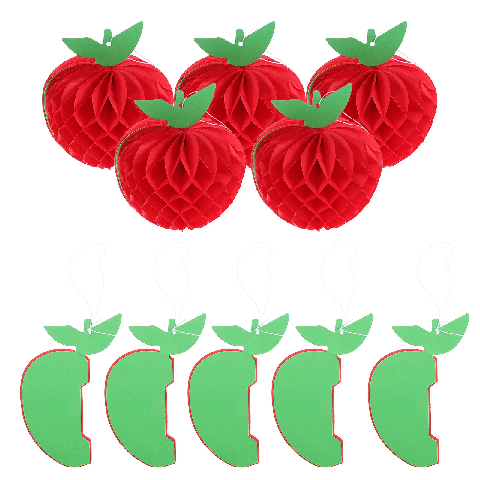 

10 pcs Apple Honeycomb Decorations Red Paper Hanging Ornaments For Party Wedding Birthday Garden Event Decoration Supplies