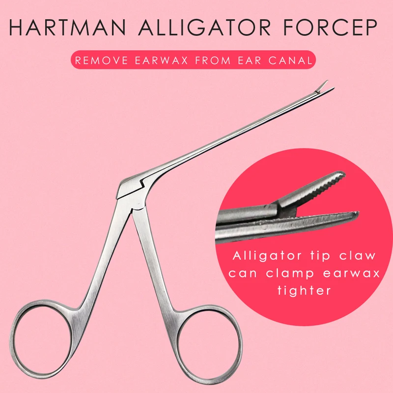 Hartmann Ear Picker Pliers Tongs Earwax Remover Micro Alligator Crocodile Nasal Forceps Ear Wax Canal Cleaner Clip Tweezers Tool