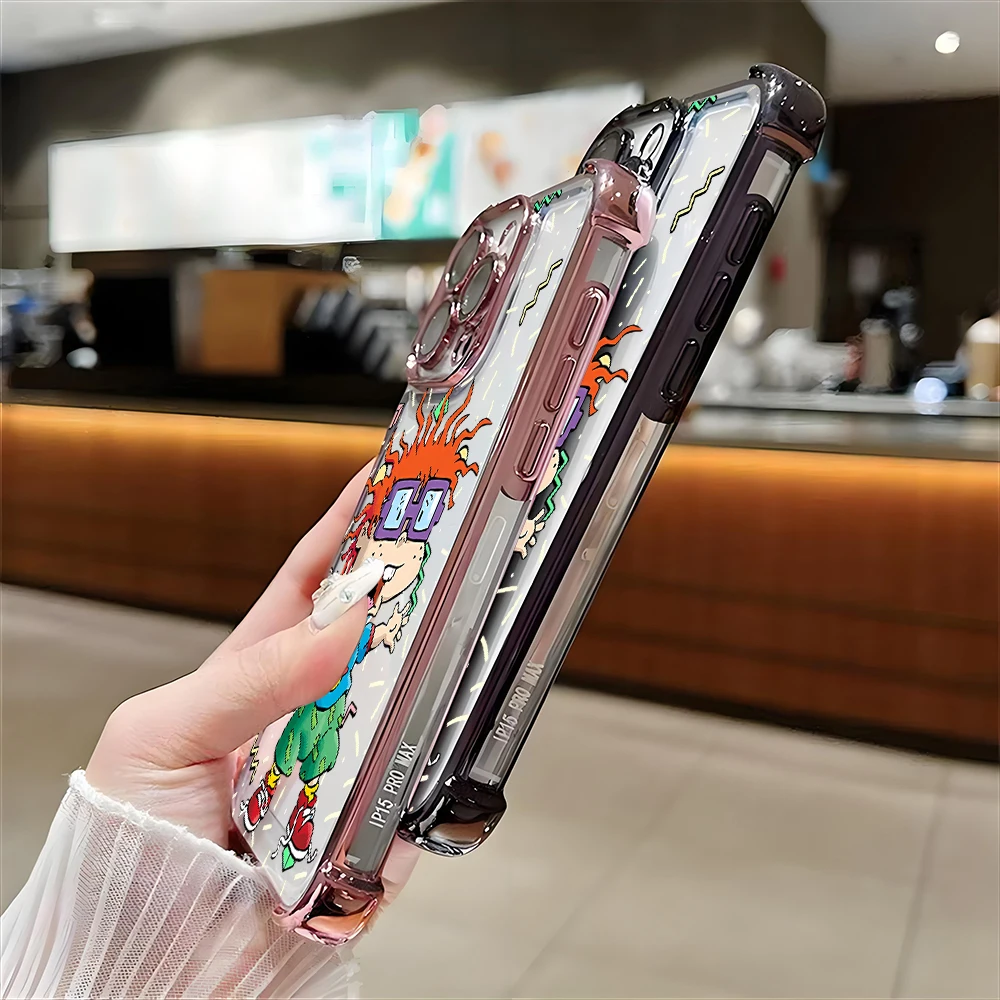 الكرتون R-Rugrats تصفيح جراب هاتف آيفون 17 16 برو ماكس 11 12 13 14 15 16 زائد 17 الهواء المضادة للسقوط سيليكون لينة غطاء