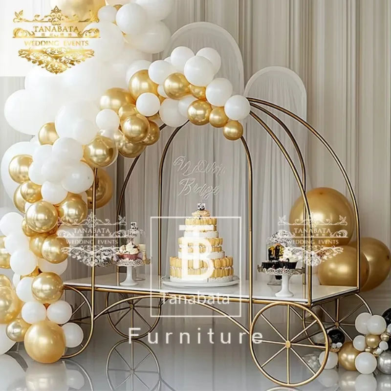 Party Decoration Cake Table Dessert Bar Candy Cart with Wheels view 2