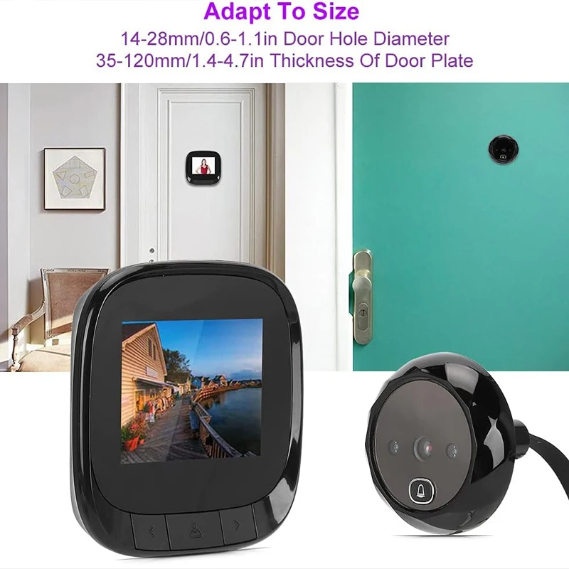 2.4 Inch Digital Peephole Door Bell 90 Degree Wide Angle Night Vision Viewer Camera HD Display Screen House Security Doorbell