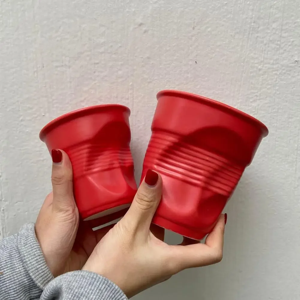 Water Cup Milk Mug Irregular Shape Tumbler Cup Coffee Mug Beer Ceramic Wrinkle Cup Drinkware Рюмки Для Водки Пивная Кружка