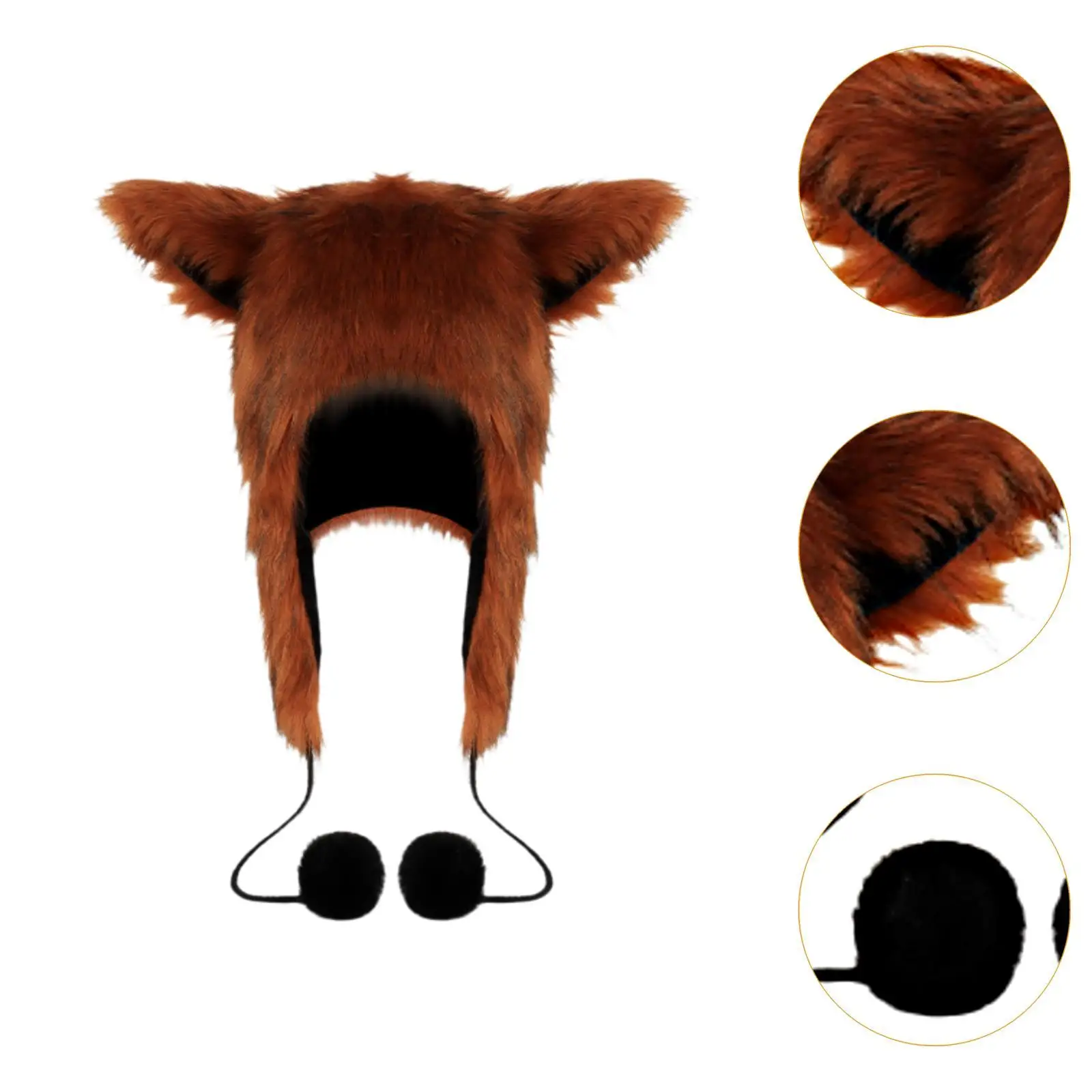 Sombrero de cosplay de anime novedad capucha de animal vestir sombrero de felpa para hombres mujeres bola