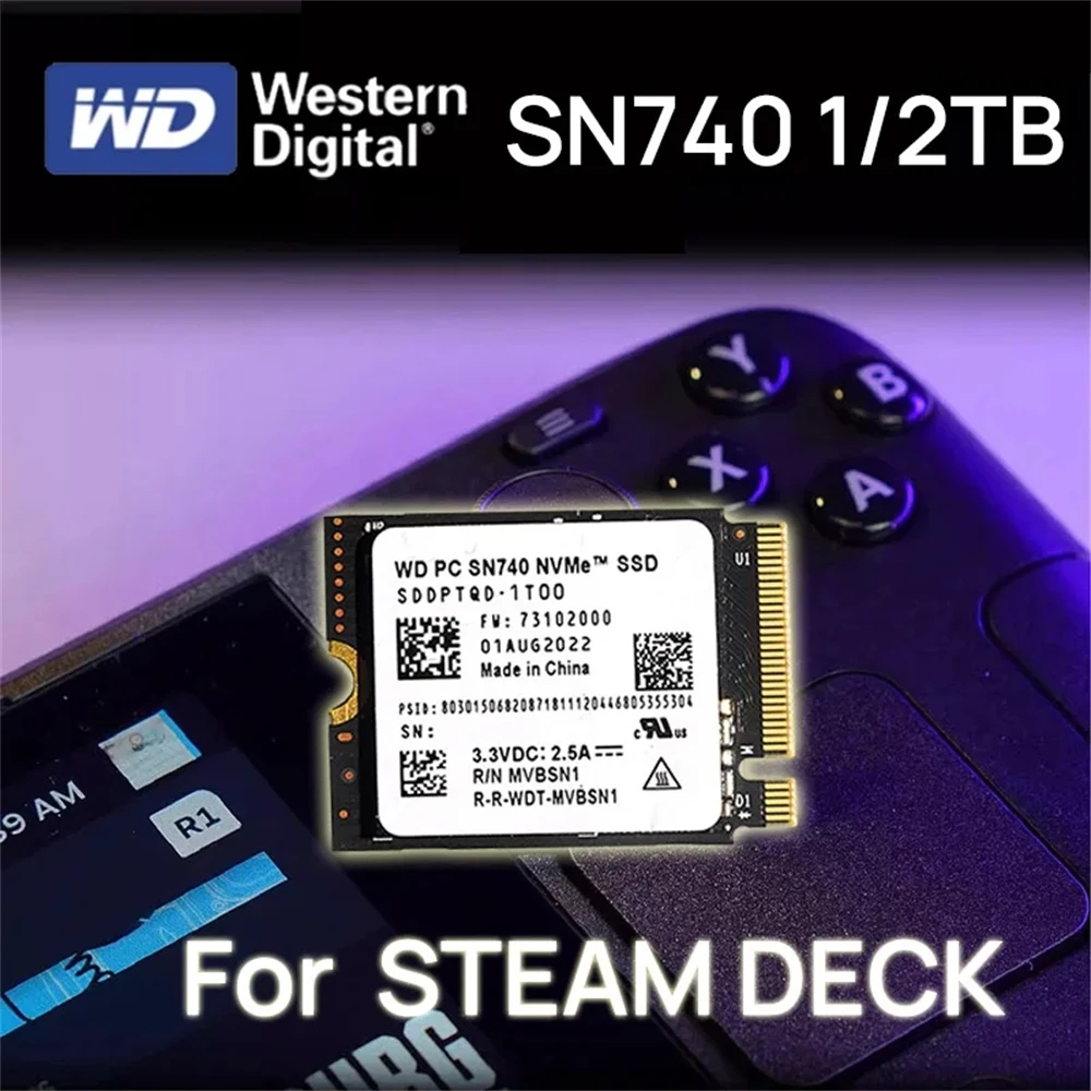 SN740 1TB SSD M.2 2230 Gen 4 Read up to 5150MB/s PCIe 4.0 X 4 2TB NVMe Solid State Drive for Steam Deck Microsoft Surface ProX