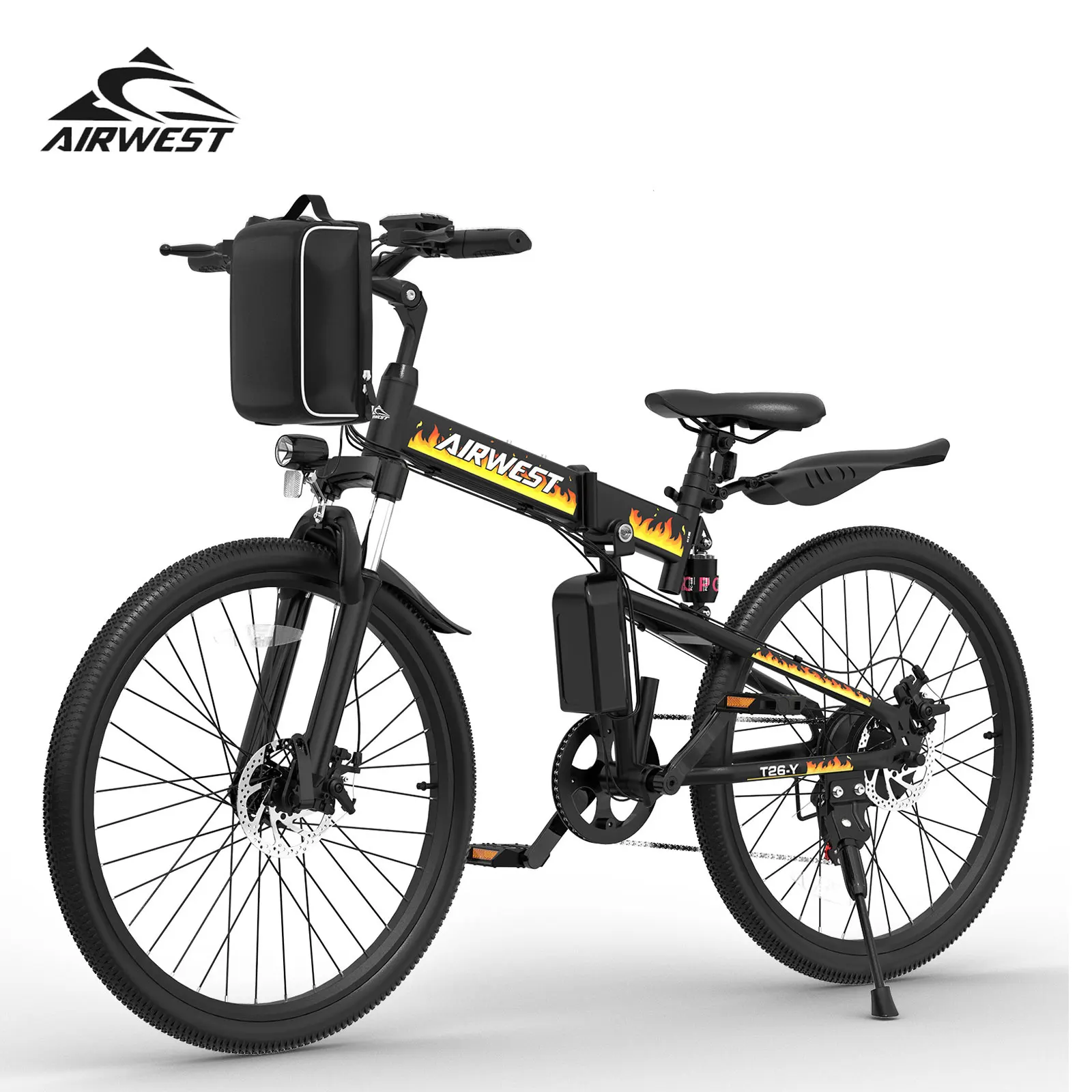 

Электрический велосипед AIRWEST T26-Y для взрослых, пиковая мощность 750 Вт, аккумулятор 48 В 7,8 Ач, шины 26 дюймов, городской электровелосипед, скорость 20 миль/ч, UL 2849, гарантия 1 год