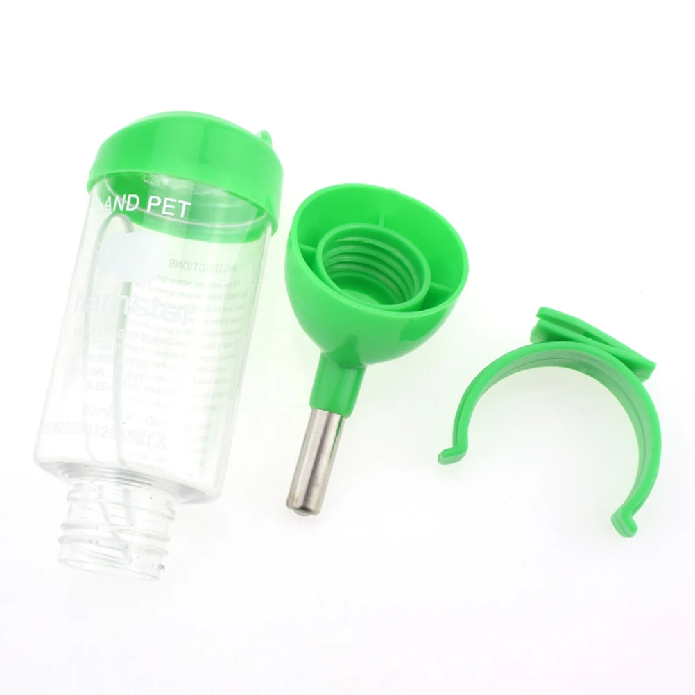 

80ml Hamster Pet Water Bottle Hanging Leak Proof No Drip Small Animal Water Dispenser Easy Install Plastic Bottle