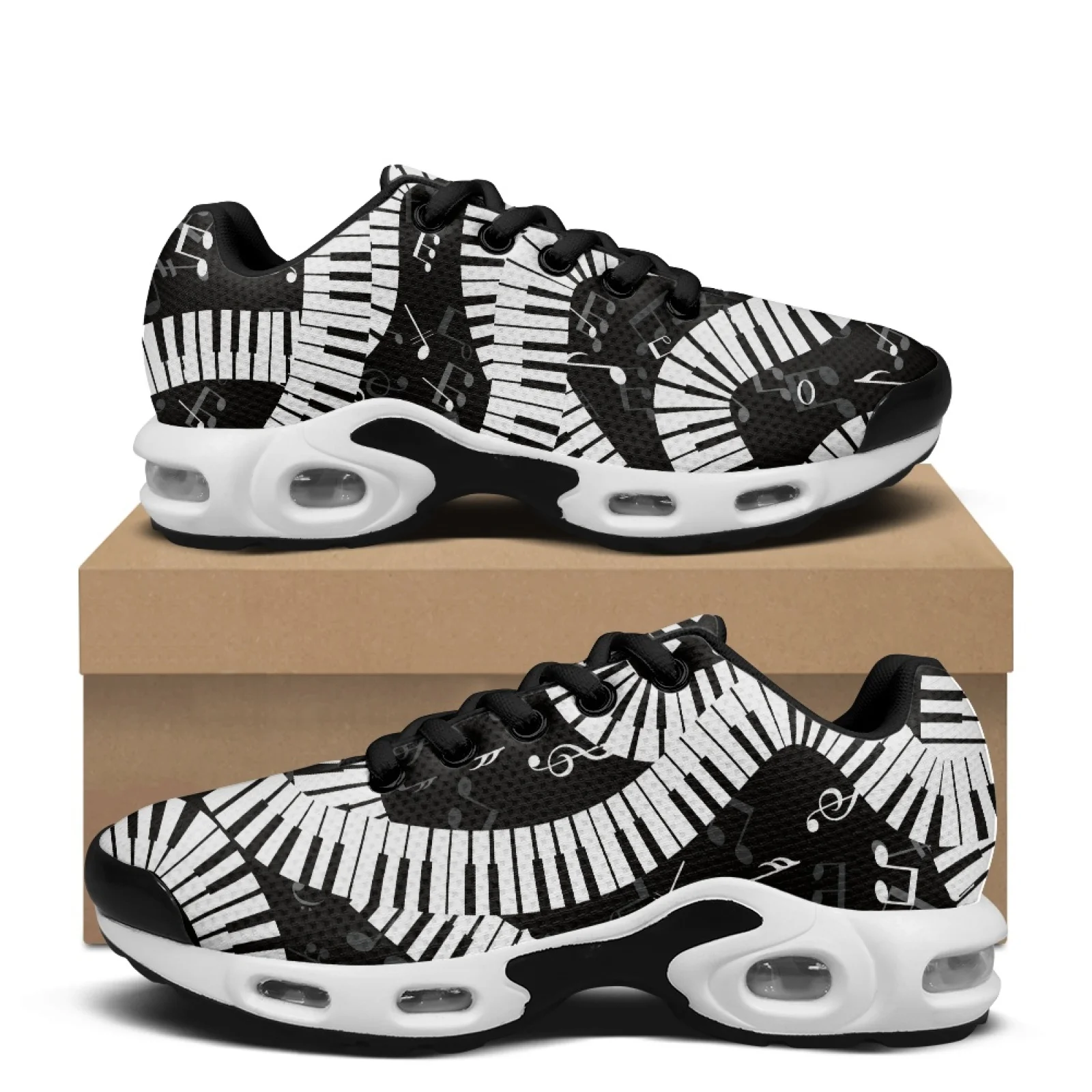 PENSTROLL Musical Keys Pattern Air Cushion Sneakers Multifunctional Walking Shoes for Men Non-Slip Comfort Athletic Shoes