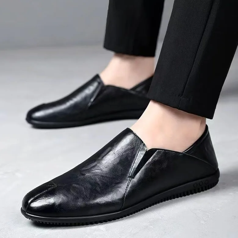 

Men's Casual Soft Leather oes Breathable Driving oes Autumn Season Faionable Flat Heel round Toe Rubber Outsole oes