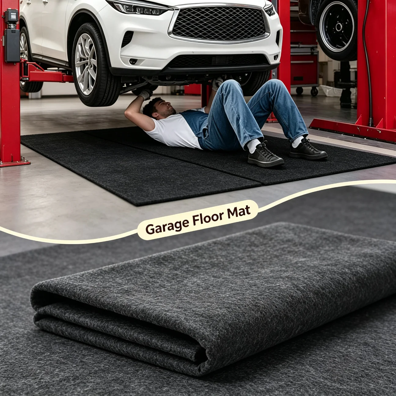 Oil Spill Mat Premium Garage Floor Mat for Under Car Highly Absorbent Maintenance Mat Protect Floor From Oil Drips Spills Stains