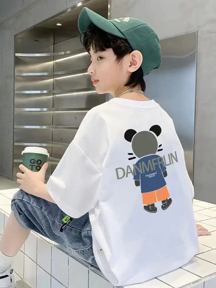 Summer Kids T-Shirts Boys T Shirt 100% Cotton Children\'s Tops Plain Cotton Girls Tops Teenager T-Shirts O-Neck