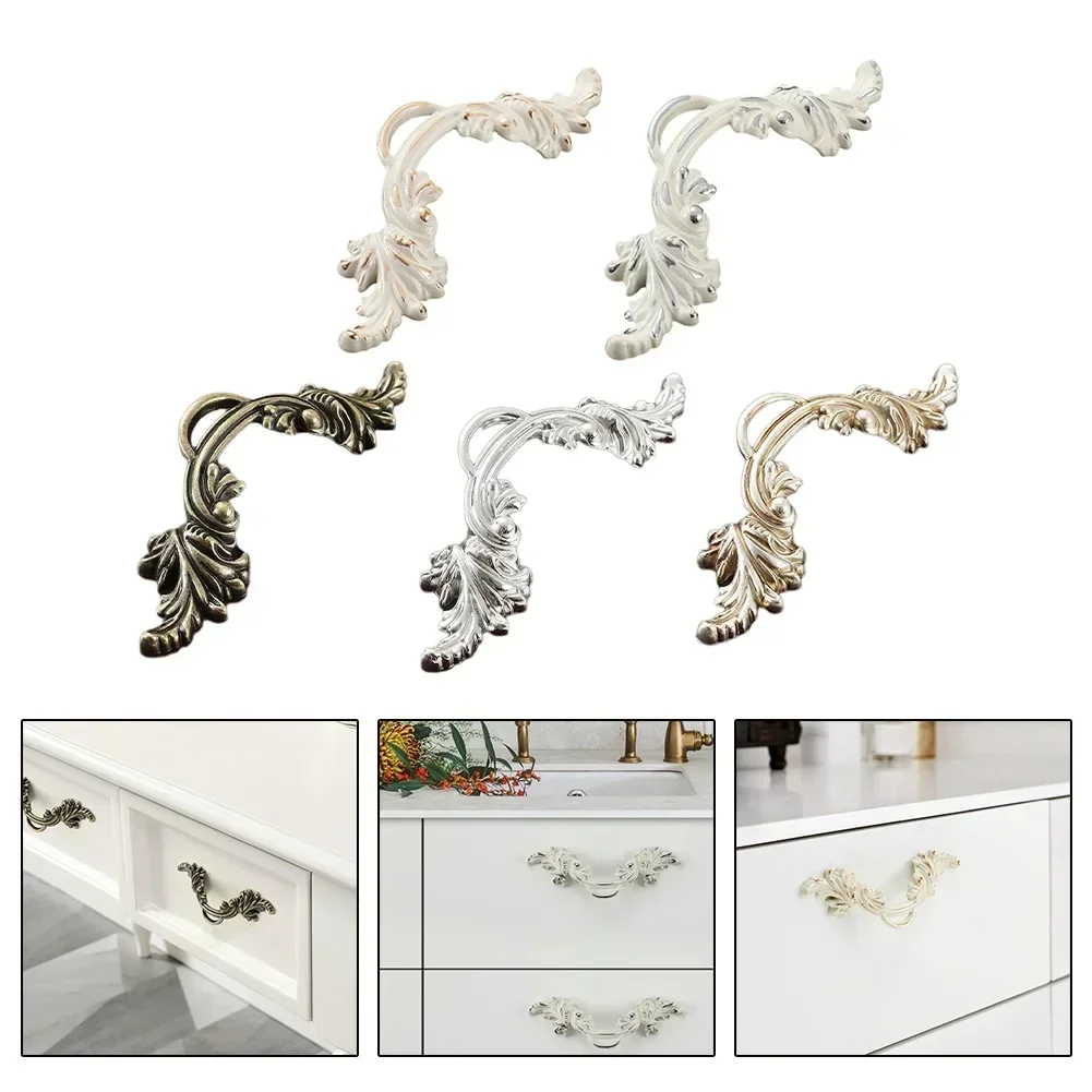 Retro Cabinet Door Handle Antique Drawer Handle Furniture Pull Hardware European Carved Kitchen Cupboard Furniture Knobs