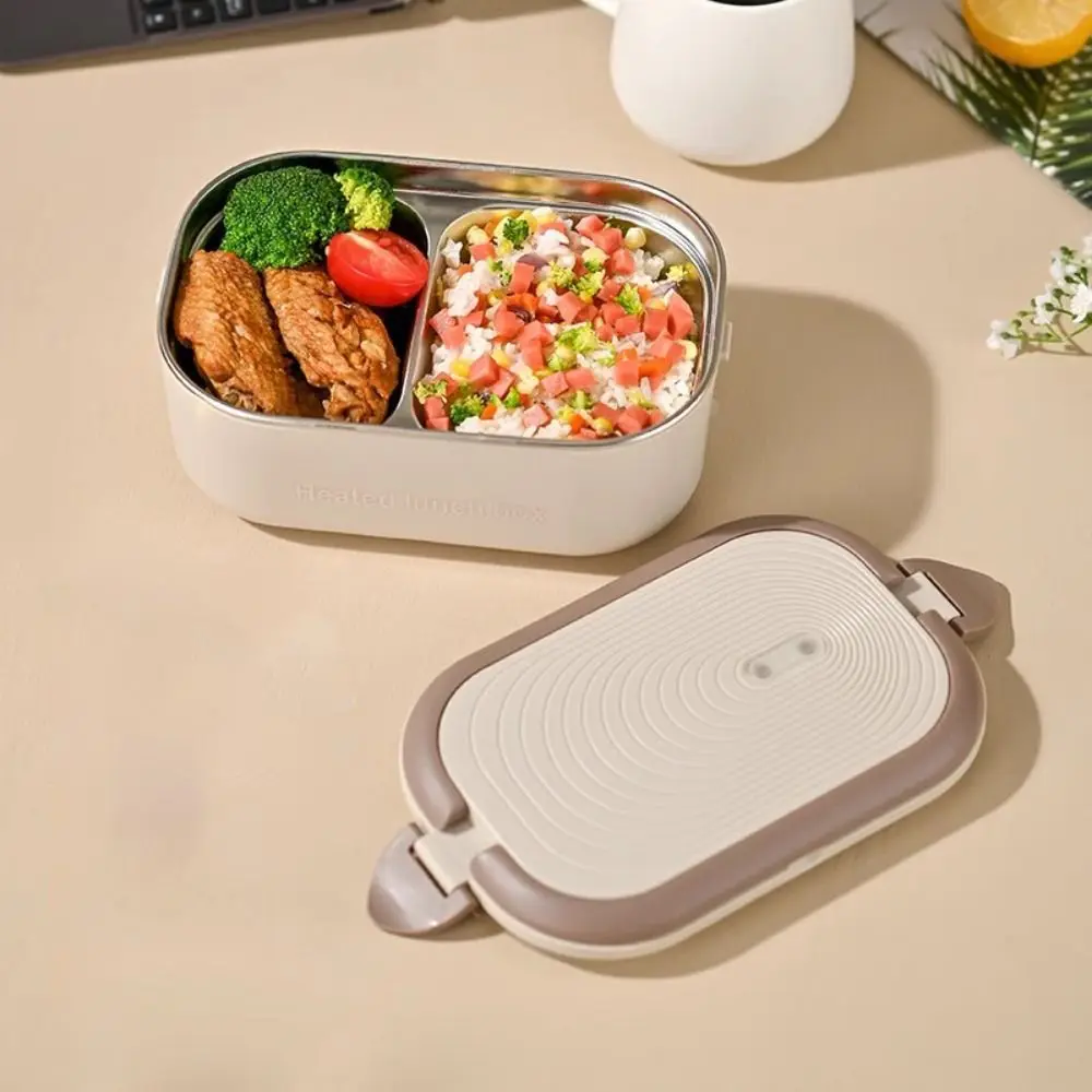 

UK/EU/US Plug Electric Heated Lunch Box Stainless Steel 1.2 L Constant Temperature Lunch Box Durable Travel Food Warmer Worker