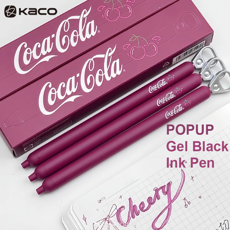 KACO Creative Cherry Pull-Tab Gel Ink Pens 800M Smooth Writing Press Pen Exam Office School Supplies Gift Innovative Stationery