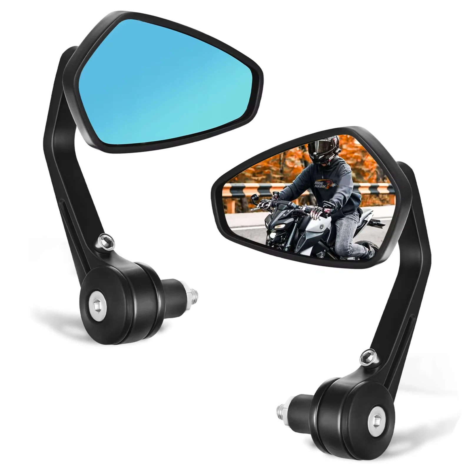 Espejo Retrovisor para Motocicleta, Espejo Retrovisor Lateral Universal para Extremo del Manillar de 7/8 Pulgadas, Espejo Retrovisor Decorativo Navideño para Motocicleta