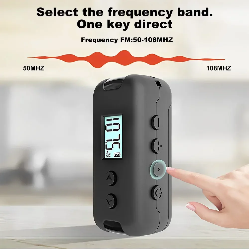 

FM Radio Portable 3.5mm Headphones Outdoor Sports Handheld Radios Receiver Pocket Mini DSP Radio 50-108MHz With LCD Display