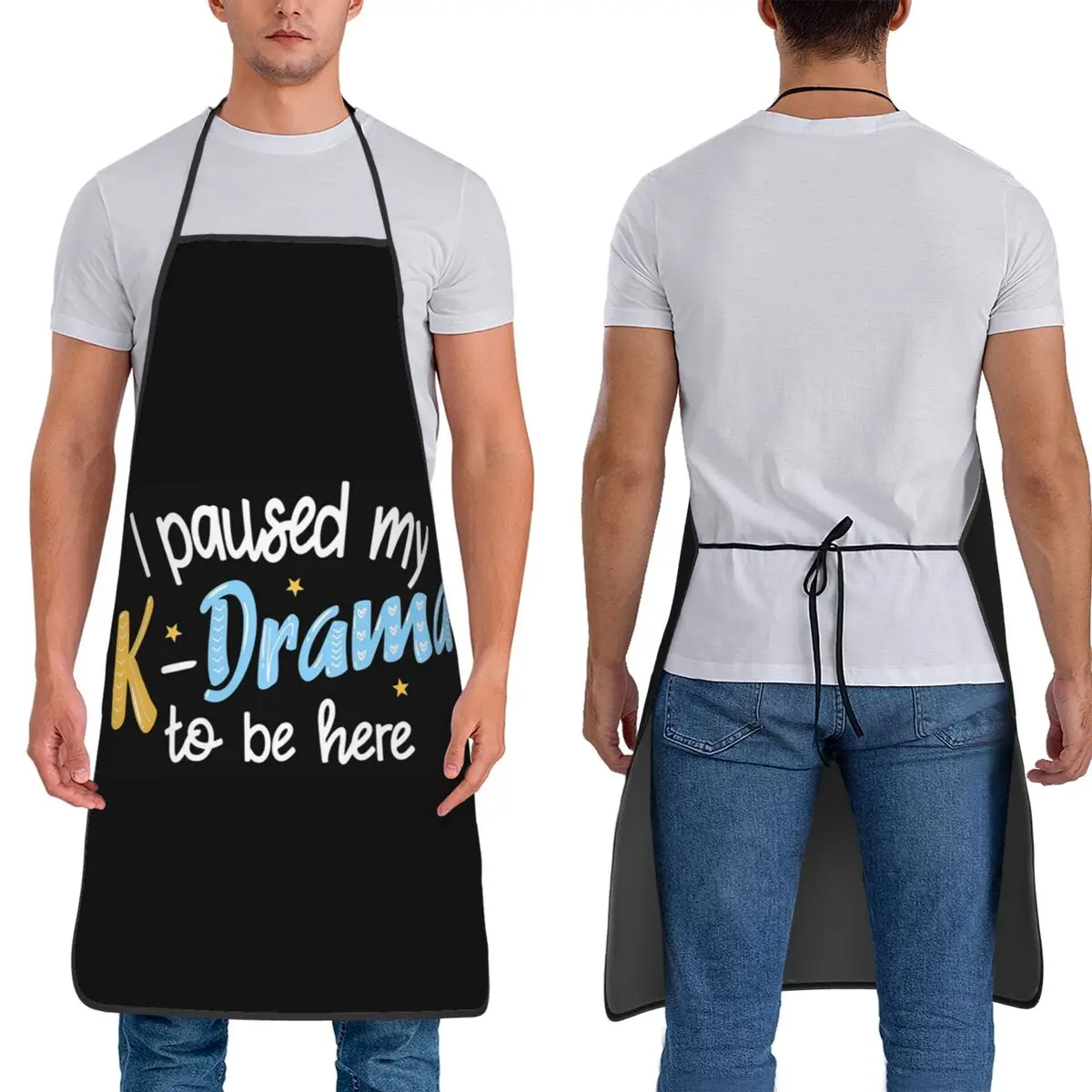 

K-Drama, корейский поп-музыкальный фартук для шеф-повара, приготовления пищи, выпечки, нагрудник без рукавов, кухонный фартук для чистки для женщин и мужчин, живопись