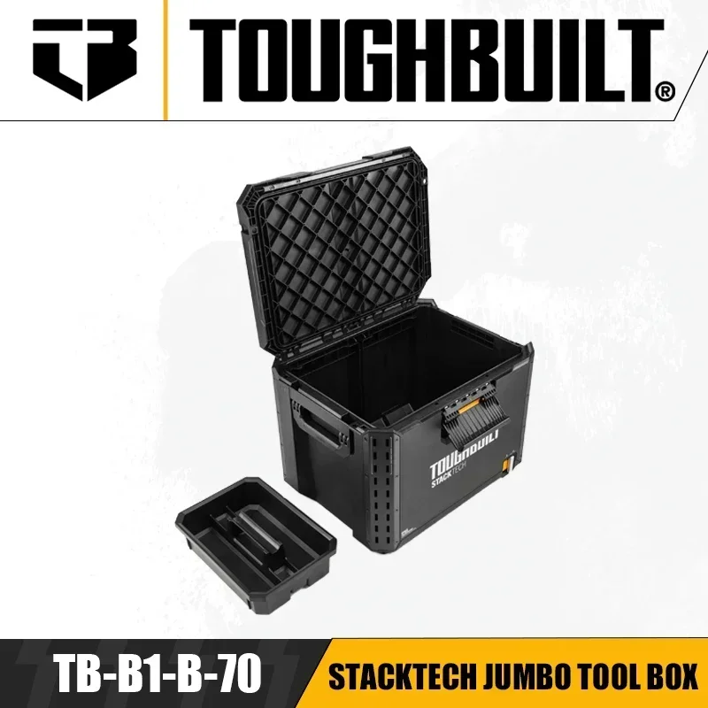 TOUGHBUILT TB-B1-B-70 STACKTECH Jumbo Tool Box Multifunctional Car Storage Repair Parts Box Stackable Organizer