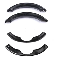 Coprivolante in vera fibra di carbonio per Tesla Model 3 Y ModelY Snap-in Coperture Decorazione di modifica degli interni dell'auto 2017-2023
