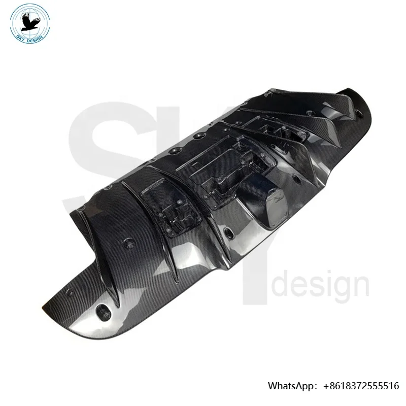 

DLip For Ferrari 488 Carbon Fiber Rear Diffuser For Ferrari 488 GTB Spider Rear Lip Spoiler Diffuser Bumper Kit