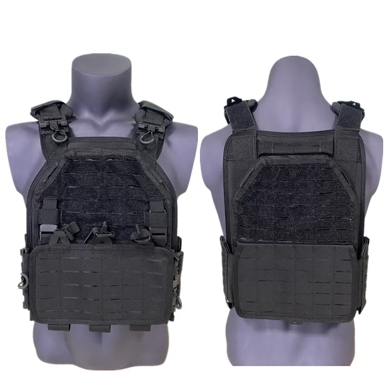 Military tactical combat vest, transport equipment, lightweight, detachable, fast, laser cut, black, 6094