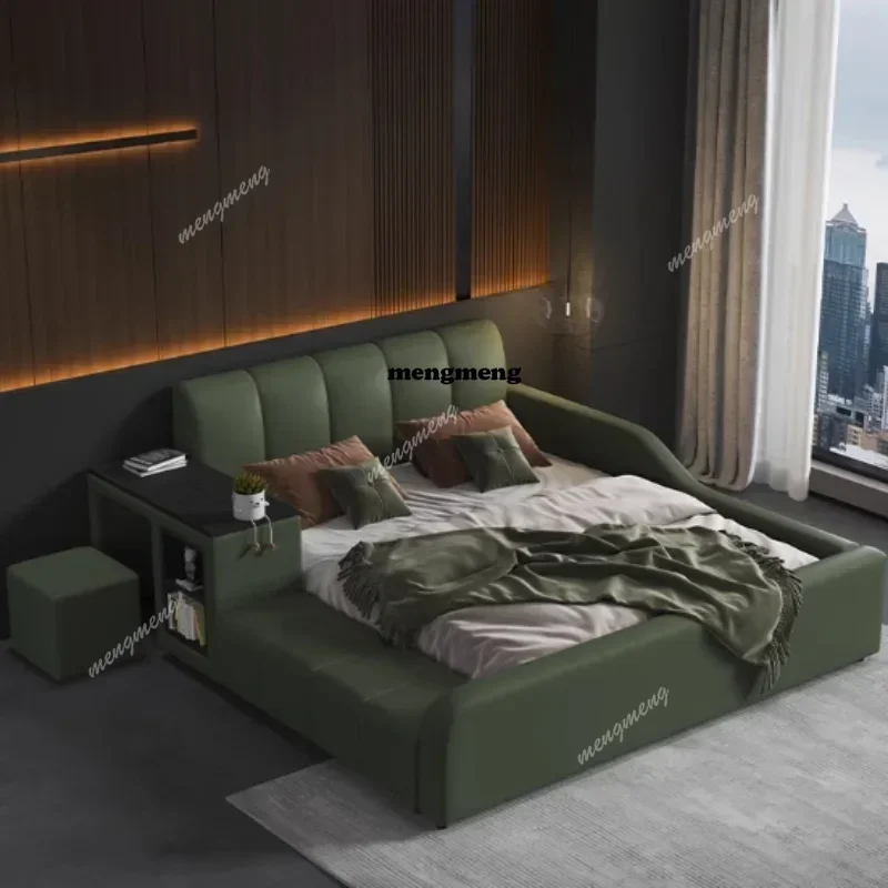 D80 Headboard Support Double Bed Wooden Nordic Luxury King Size Double Bed Storage Modern Cama Matrimonial Bedroom Furniture