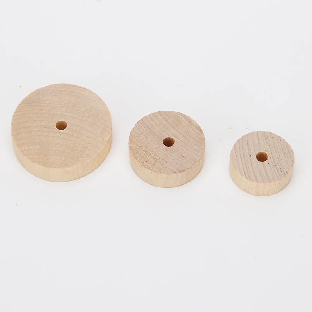 20 Pcs 45mm Diameter 10mm Thick Miniature Wooden Wheels Craft Toy Car Accessories Kids Creative Building Projects Wood