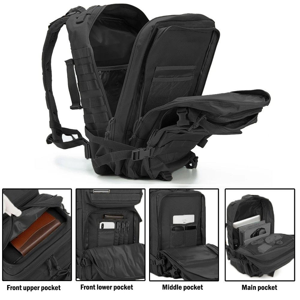 Tactical Backpacks Outdoor 45L Large Capacity Man 3 Days Molle Hking Bags For Outdoor Trekking Camping Backpack