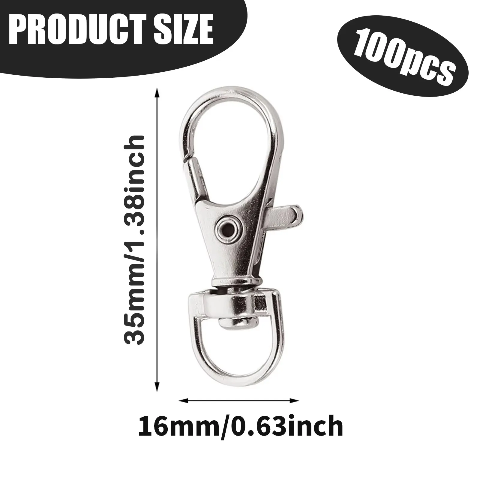 200/25Pcs Metal Swivel Snap Hooks Lobster Clasp Keychains Stainless Steel Swivel Key Chain Ring for Keychain Clip Jewelry Making