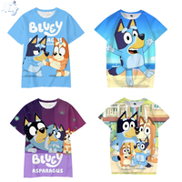 Bluey Bourrouilh Pattern Clothes Children's Short-sleeved T-shirts For Children, Boys' Shirts And Girls' Bao Clothes In Summer.