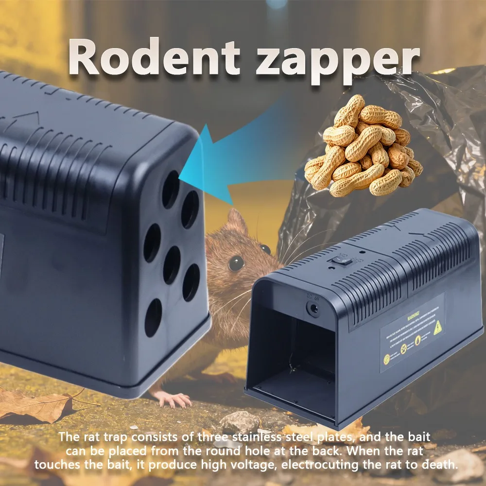 

Электронная ловушка для мышей для внутреннего использования, безопасная и эффективная бытовая ловушка для борьбы с вредителями для крыс и мышей, многоразовая и легкая очистка