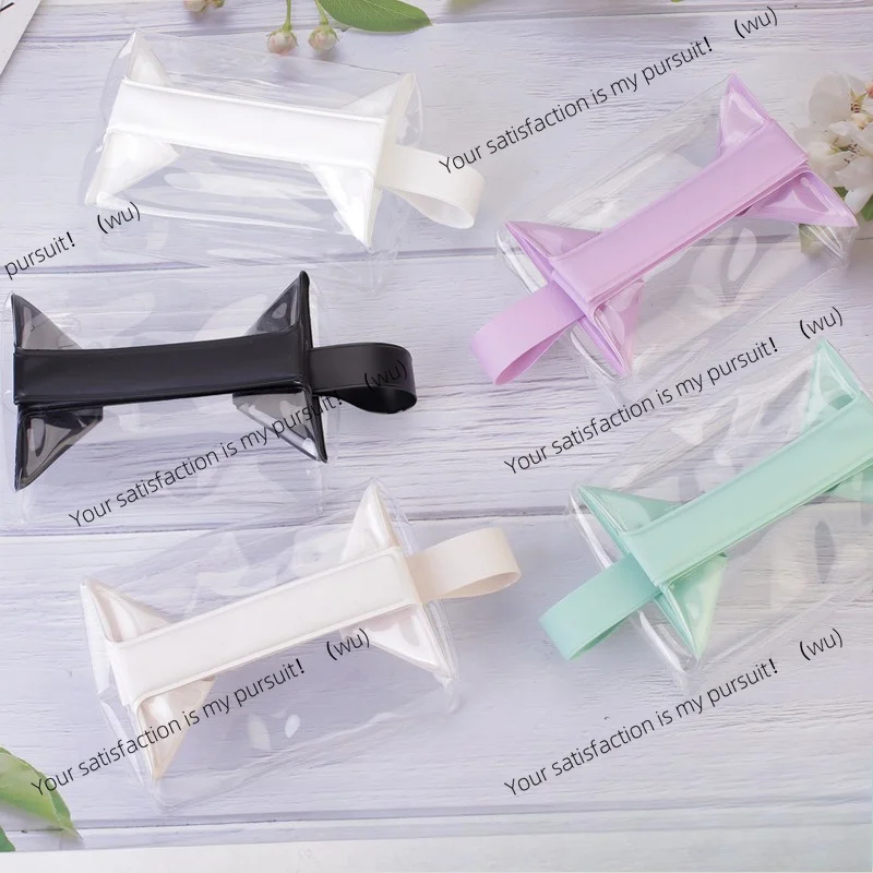 New transparent waterproof cosmetic bag with magnetic buckle, large-capacity PVC travel cosmetic storage bag