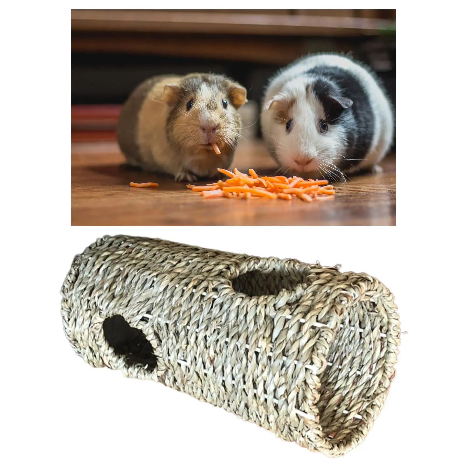 Hamster Tunnel Lightweight with Open Entrance Home Straw Tunnel for Syrian Hamster Chinchilla Ferrets Hedgehog Small Animals