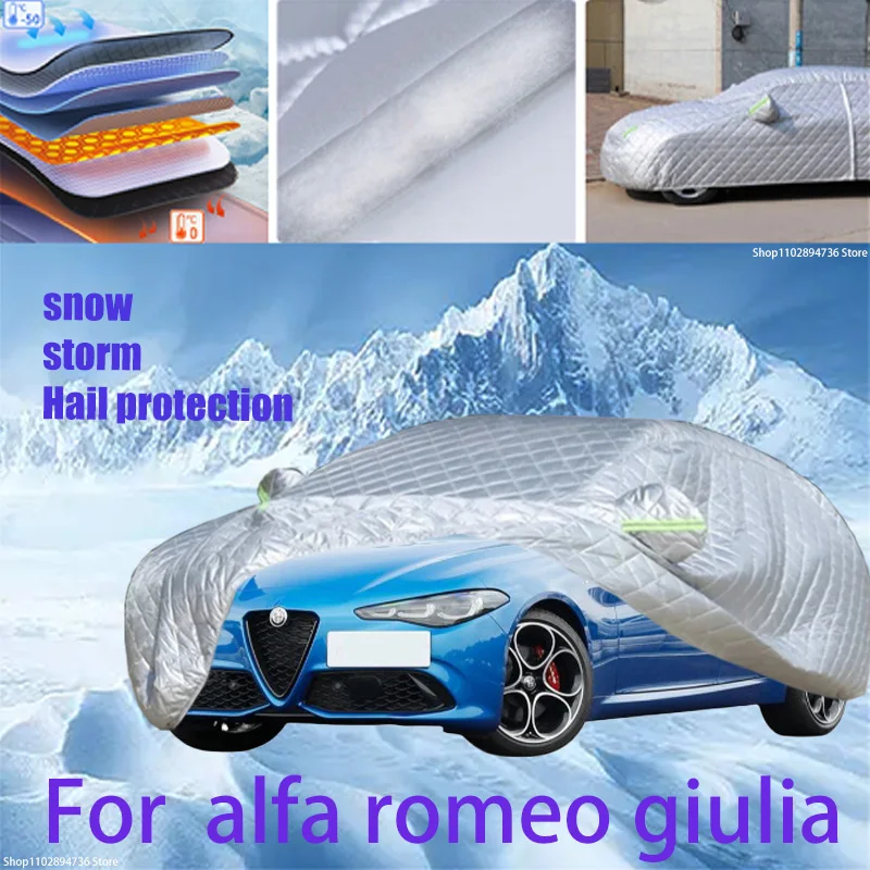 

For alfa romeo giulia Outdoor Cotton Thickened Awning For Car Anti Hail Protection Snow Covers Sunshade Waterproof Dustproof