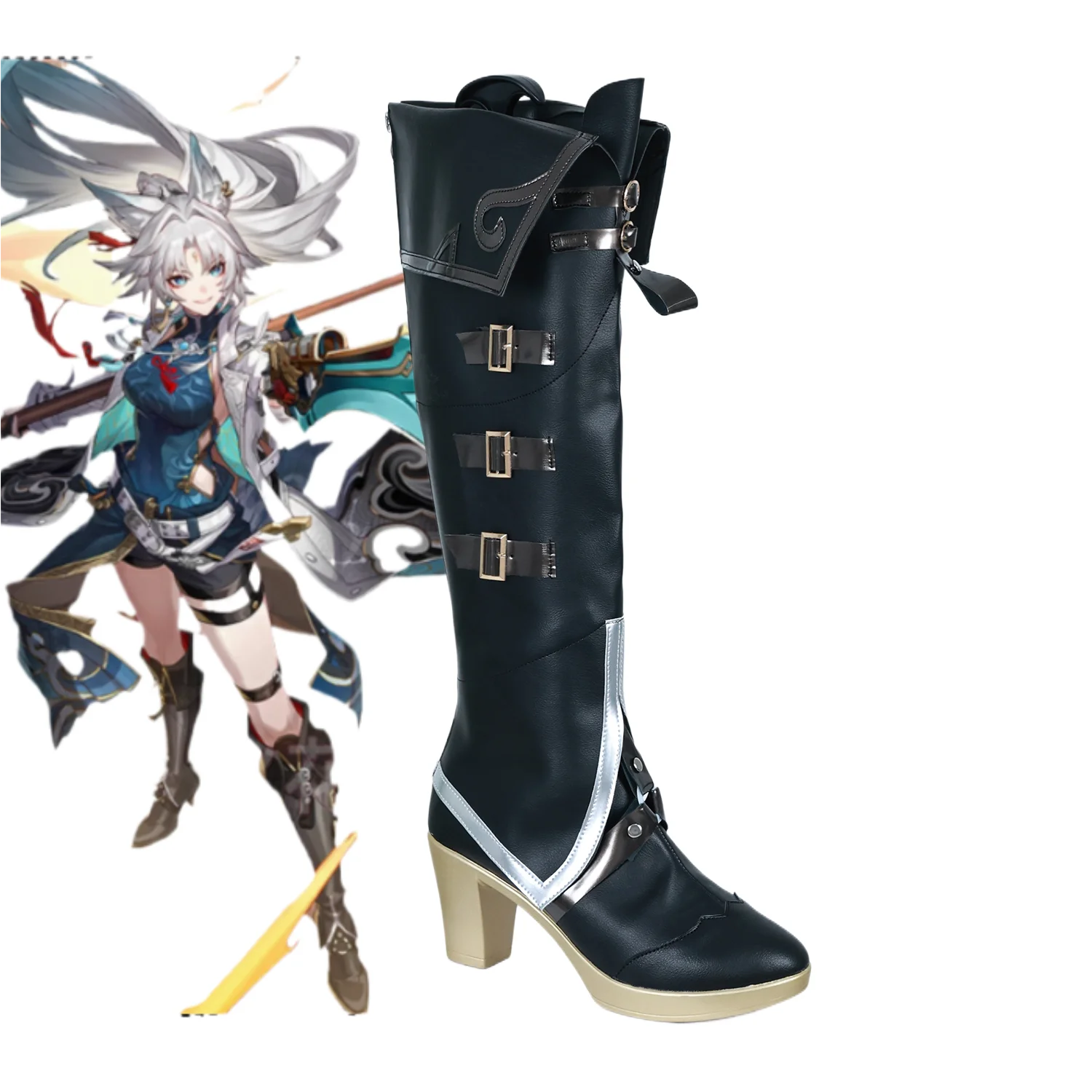 Honkai Star Rail Feixiao Cosplay Sapatos Mulheres Homem Feixiao Cos Botas de Animação de Jogo