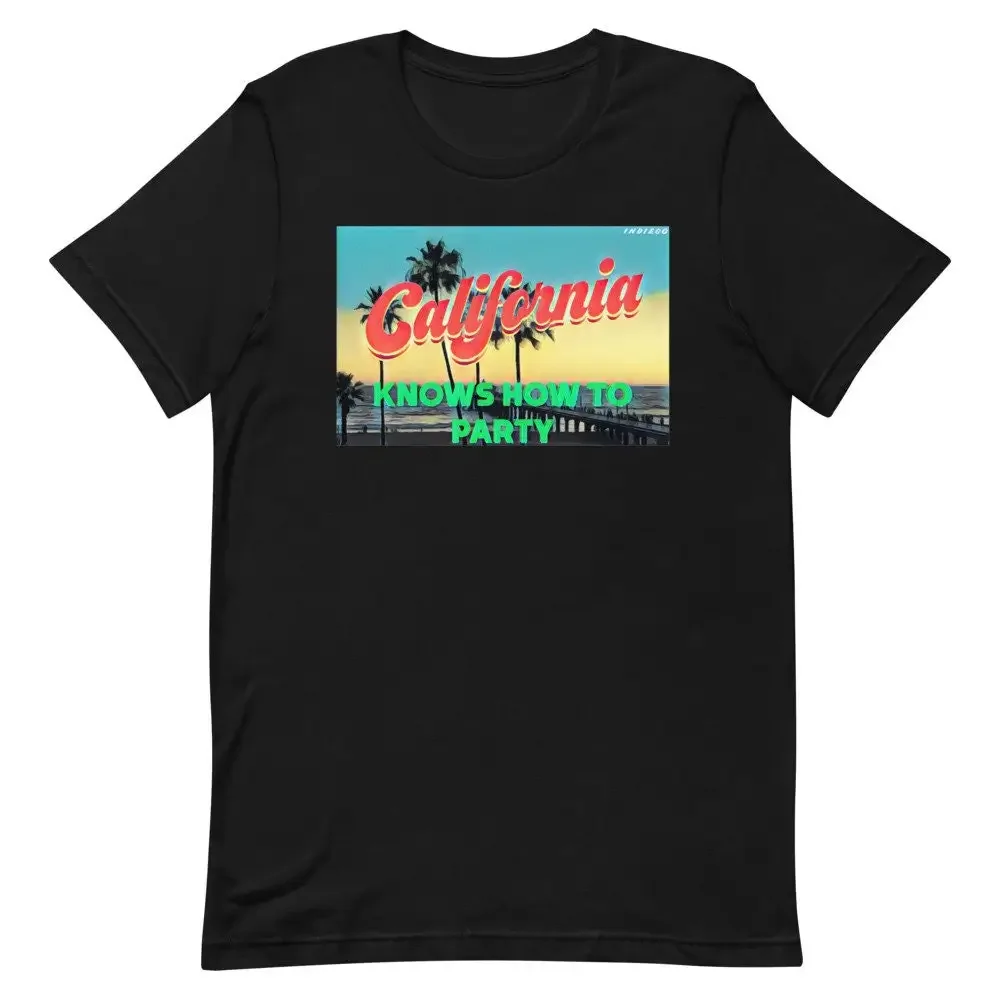 

КАЛИФОРНИЯ ЗНАЕМ, как PARTY Indiego Футболка премиум-класса