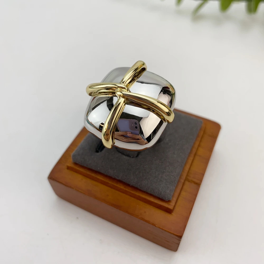 Yuminglai خاتم حفلة كبيرة للسيدات عالي الجودة 18K-خاتم مطلي بالذهب الحقيقي توصيل مجاني هدية KY26016 #1