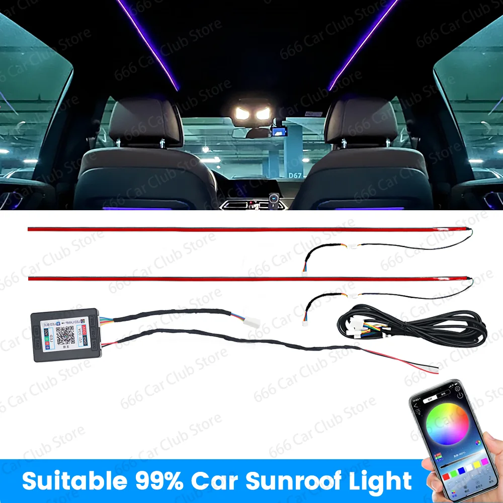 

256 Colour LED Sunroof Light For Benz BMW Tesla Toyota Honda Audi Car Roof Ambient Light Decorative lights APP Control Skylight